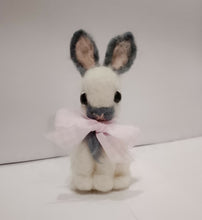 Load image into Gallery viewer, nestneedlesandknots - Felted Bunny - Pink ribbon