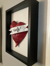 Load image into Gallery viewer, Maggie Devos - Framed Paper Mache Heart w/Te Amo banner