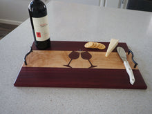 Load image into Gallery viewer, WCS Designs - Serving/Charcuterie Board w/Wine Glass inlay, Wood Working, WCS Designs, Atrium 916 - Sacramento.Shop