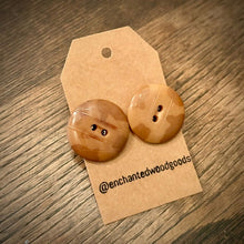 Load image into Gallery viewer, Enchanted Wood Goods - Vintage Button Earrings 7/8" - 1", Jewelry, Enchanted Wood Goods, Atrium 916 - Sacramento.Shop