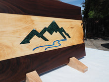 Load image into Gallery viewer, WCS Designs - Serving/Charcuterie board w/Mountain-river epoxy inlay, Wood Working, WCS Designs, Atrium 916 - Sacramento.Shop