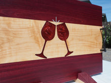 Load image into Gallery viewer, WCS Designs - Serving/Charcuterie Board w/Wine Glass inlay, Wood Working, WCS Designs, Atrium 916 - Sacramento.Shop