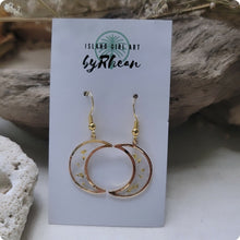 Load image into Gallery viewer, Island Girl Art - Pressed Flower Earrings - Yellow Moon, Jewelry, Island Girl Art by Rhean, Atrium 916 - Sacramento.Shop
