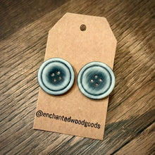 Load image into Gallery viewer, Enchanted Wood Goods - Vintage Button Earrings 7/8" - 1", Jewelry, Enchanted Wood Goods, Atrium 916 - Sacramento.Shop
