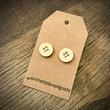 Load image into Gallery viewer, Enchanted Wood Goods - Vintage Button Earrings 7/16", Jewelry, Enchanted Wood Goods, Atrium 916 - Sacramento.Shop