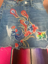 Load image into Gallery viewer, Maggie Devos - Boho Denim Bag - Red & blue Peacock, Fashion, Maggie Devos, Atrium 916 - Sacramento.Shop