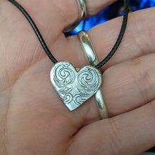 Load image into Gallery viewer, Mini French Ornate Sterling Heart Pendant 3
