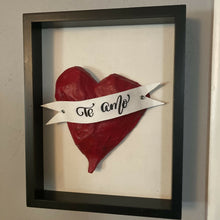 Load image into Gallery viewer, Maggie Devos - Framed Paper Mache Heart w/Te Amo banner