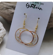 Load image into Gallery viewer, Island Girl Art - Pressed Flower Earrings - Yellow Moon, Jewelry, Island Girl Art by Rhean, Atrium 916 - Sacramento.Shop