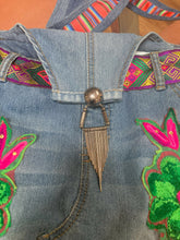 Load image into Gallery viewer, Maggie Devos - Large Boho bag/tote - Green & Pink Flower Power, Fashion, Maggie Devos, Atrium 916 - Sacramento.Shop