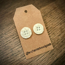 Load image into Gallery viewer, Enchanted Wood Goods - Vintage Button Earrings 9/16", Jewelry, Enchanted Wood Goods, Atrium 916 - Sacramento.Shop