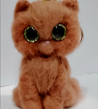 Load image into Gallery viewer, nestneedlesandknots - Felted Kitten Keychain - Green Eyes, Crafts, Nestneedlesandknots, Atrium 916 - Sacramento.Shop