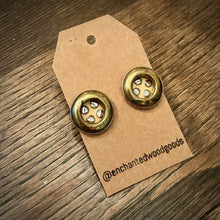 Load image into Gallery viewer, Enchanted Wood Goods - Vintage Button Earrings 3/4", Jewelry, Enchanted Wood Goods, Atrium 916 - Sacramento.Shop