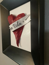 Load image into Gallery viewer, Maggie Devos - Framed Paper Mache Heart w/Pura Vida banner