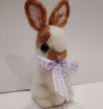 Load image into Gallery viewer, nestneedlesandknots - Felted Bunny - Purple Ribbon, Crafts, Nestneedlesandknots, Atrium 916 - Sacramento.Shop