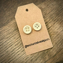 Load image into Gallery viewer, Enchanted Wood Goods - Vintage Button Earrings 7/16", Jewelry, Enchanted Wood Goods, Atrium 916 - Sacramento.Shop