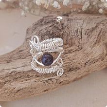 Load image into Gallery viewer, Island Girl Art - Wire Wrapped Ring - Silver Lapis, Jewelry, Island Girl Art by Rhean, Atrium 916 - Sacramento.Shop