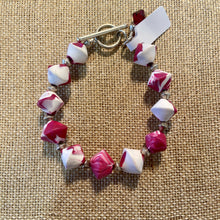 Load image into Gallery viewer, Pink and white sculpted beads