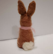 Load image into Gallery viewer, nestneedlesandknots - Felted Bunny - Brown Pink ribbon, Crafts, Nestneedlesandknots, Atrium 916 - Sacramento.Shop