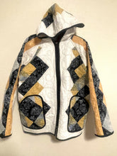 Load image into Gallery viewer, L navy gold batiks