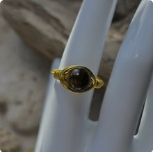 Load image into Gallery viewer, Island Girl Art - Wire Wrapped Ring- Silver Tiger's Eye, Jewelry, Island Girl Art by Rhean, Atrium 916 - Sacramento.Shop