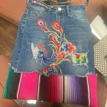 Load image into Gallery viewer, Maggie Devos - Boho Denim Bag - Red & blue Peacock, Fashion, Maggie Devos, Atrium 916 - Sacramento.Shop