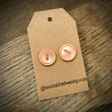 Load image into Gallery viewer, Enchanted Wood Goods - Vintage Button Earrings 1/2", Jewelry, Enchanted Wood Goods, Atrium 916 - Sacramento.Shop