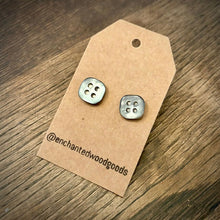 Load image into Gallery viewer, Enchanted Wood Goods - Vintage Button Earrings 7/16", Jewelry, Enchanted Wood Goods, Atrium 916 - Sacramento.Shop