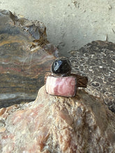 Load image into Gallery viewer, Stone Goblin Studios - Rhodonite and Obsidian Ring