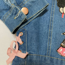 Load image into Gallery viewer, Maggie Devos - Denim Jacket - Fridita w/pink ties - Size 6 child, Fashion, Maggie Devos, Atrium 916 - Sacramento.Shop