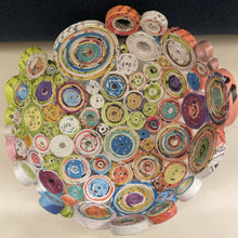 Load image into Gallery viewer, Paper Zen Designs - Mini Rolled Coiled Magazine Bowl Yellow/Blue, Home Decor, Paper Zen Designs, Atrium 916 - Sacramento.Shop