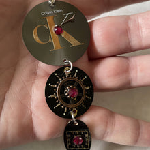 Load image into Gallery viewer, Joyce Pierce- Black Watch Dial Pendant- Red Crystals, Jewelry, Joyce Pierce, Atrium 916 - Sacramento.Shop