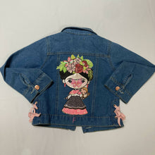 Load image into Gallery viewer, Maggie Devos - Denim Jacket - Fridita w/pink ties - Size 6 child, Fashion, Maggie Devos, Atrium 916 - Sacramento.Shop
