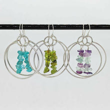 Load image into Gallery viewer, Arcane Moon - Sterling Silver Hoop Earrings with Gemstone Dangle, Jewelry, Arcane Moon, Atrium 916 - Sacramento.Shop