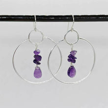 Load image into Gallery viewer, Arcane Moon - Sterling Silver Hoop Earrings with Gemstone Dangle, Jewelry, Arcane Moon, Atrium 916 - Sacramento.Shop