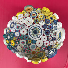 Load image into Gallery viewer, Paper Zen Designs - Mini Rolled Coiled Magazine Bowl Yellow/Blue, Home Decor, Paper Zen Designs, Atrium 916 - Sacramento.Shop