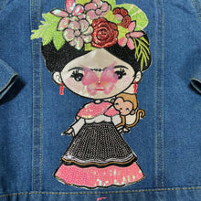 Load image into Gallery viewer, Maggie Devos - Denim Jacket - Fridita w/pink ties - Size 6 child, Fashion, Maggie Devos, Atrium 916 - Sacramento.Shop