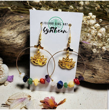 Load image into Gallery viewer, Island Girl Art - Gemstone Hoop Lotus Earrings, Jewelry, Island Girl Art by Rhean, Atrium 916 - Sacramento.Shop