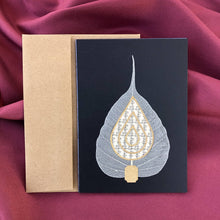 Load image into Gallery viewer, Susan Twining Creations - Greeting Card with Bodhi Leaf and Gold Accents, Stationery, Susan Twining Creations, Sacramento . Shop