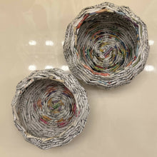 Load image into Gallery viewer, Paper Zen Designs - A Set of Two Paper Weaved Round Basket Containers, Home Decor, Paper Zen Designs, Atrium 916 - Sacramento.Shop