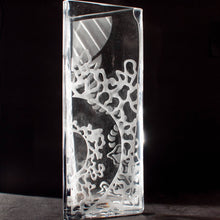 Load image into Gallery viewer, Peace Core Glass Art - Abstract Deco sandblast-etched glass vase, Home Decor, Peace Core Glass Art, Atrium 916 - Sacramento.Shop