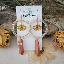 Load image into Gallery viewer, Island Girl Art - Natural Stone Earrings - Crystal Quartz Lotus, Jewelry, Island Girl Art by Rhean, Atrium 916 - Sacramento.Shop