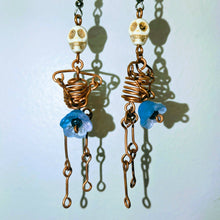 Load image into Gallery viewer, Stone Turner Creations - Skeleton Earrings with flower, Jewelry, Stone Turner Creations, Atrium 916 - Sacramento.Shop