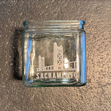 Load image into Gallery viewer, Peace Core Glass Art - Sandblast-Etched Glass "Sacramento" Tower Bridge Candle Holder, Glasswork, Peace Core Glass Art, Atrium 916 - Sacramento.Shop