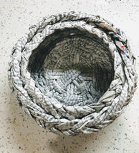Load image into Gallery viewer, Paper Zen Designs - Recycled Newspaper Woven Basket, Black / White, Home Decor, Paper Zen Designs, Atrium 916 - Sacramento.Shop