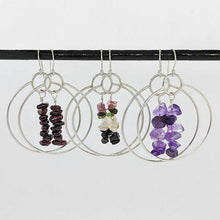 Load image into Gallery viewer, Arcane Moon - Sterling Silver Hoop Earrings with Gemstone Dangle, Jewelry, Arcane Moon, Atrium 916 - Sacramento.Shop