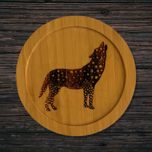 Load image into Gallery viewer, Nurelle Creations Wolf Bamboo Coaster, Kitchen & Dishware, Nurelle Creations, Atrium 916 - Sacramento.Shop