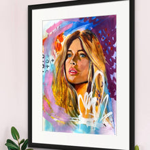 Load image into Gallery viewer, Edda Davila - Vivian- Female orange, pink, yellow and blue Painting 22”x30”, Wall Art, Edda Davila, Atrium 916 - Sacramento.Shop