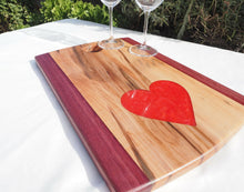 Load image into Gallery viewer, WCS Designs- Ambrosia Maple Charcuterie Board w/red heart, Wood Working, WCS Designs, Atrium 916 - Sacramento.Shop