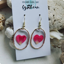 Load image into Gallery viewer, Island Girl Art - Pressed Flower Earrings - Heart, Jewelry, Island Girl Art by Rhean, Atrium 916 - Sacramento.Shop